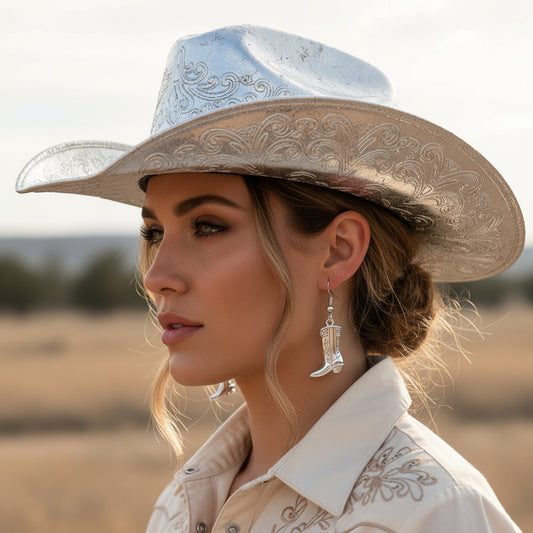 Western Style Cowgirl Boots Charm Earrings