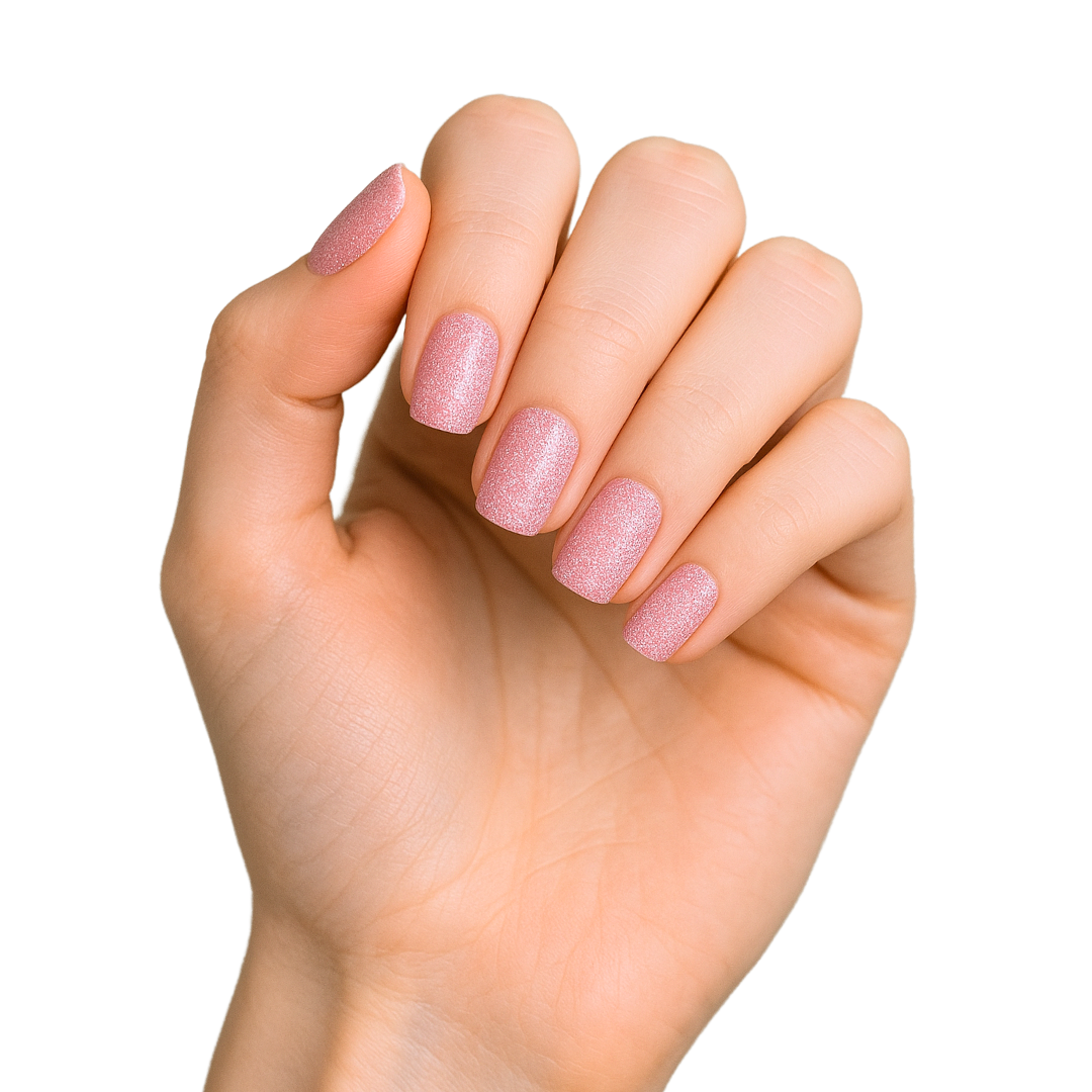 Pretty in Pink Shimmer | Light Baby Pink Glitter Nail Wraps