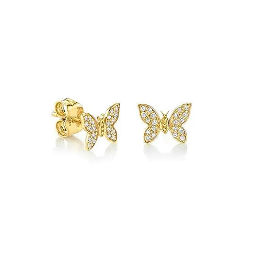 CZ Butterfly Stud Earrings