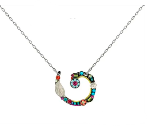 Spiral Flower Pendant Necklace