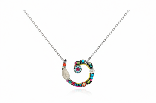 Spiral Flower Pendant Necklace