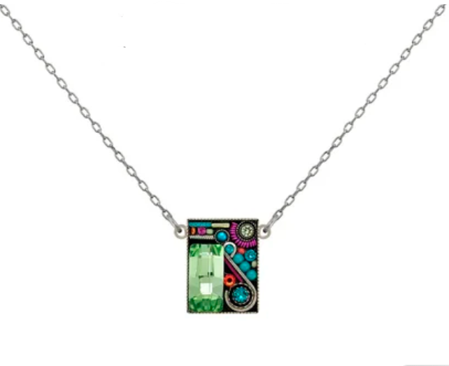 Architectural Rectangle Pendant Necklace