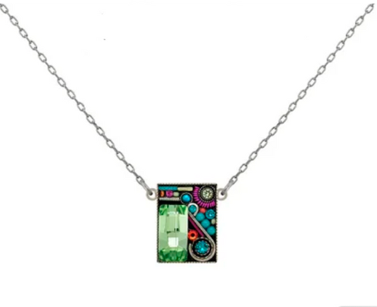 Architectural Rectangle Pendant Necklace