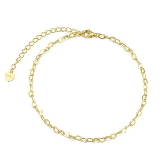 Rolo Heart Link Chain Anklet
