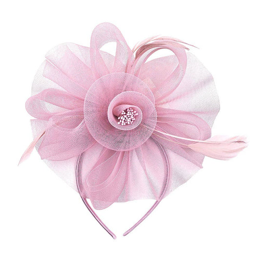 Chic Mesh Flower Feather Kentucky Derby Fascinator Hat