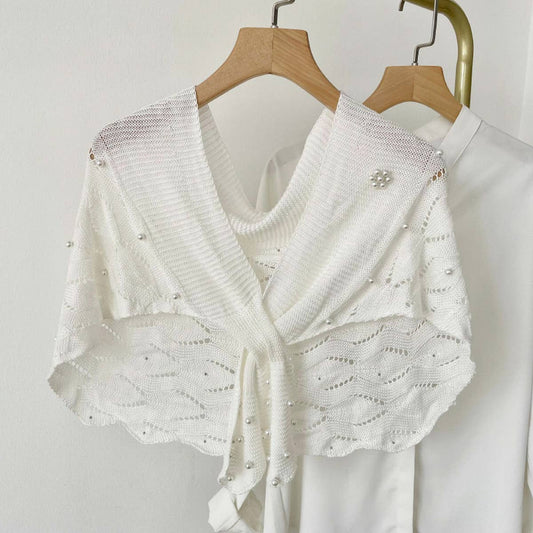 Stripped Outer Knitted Shawl