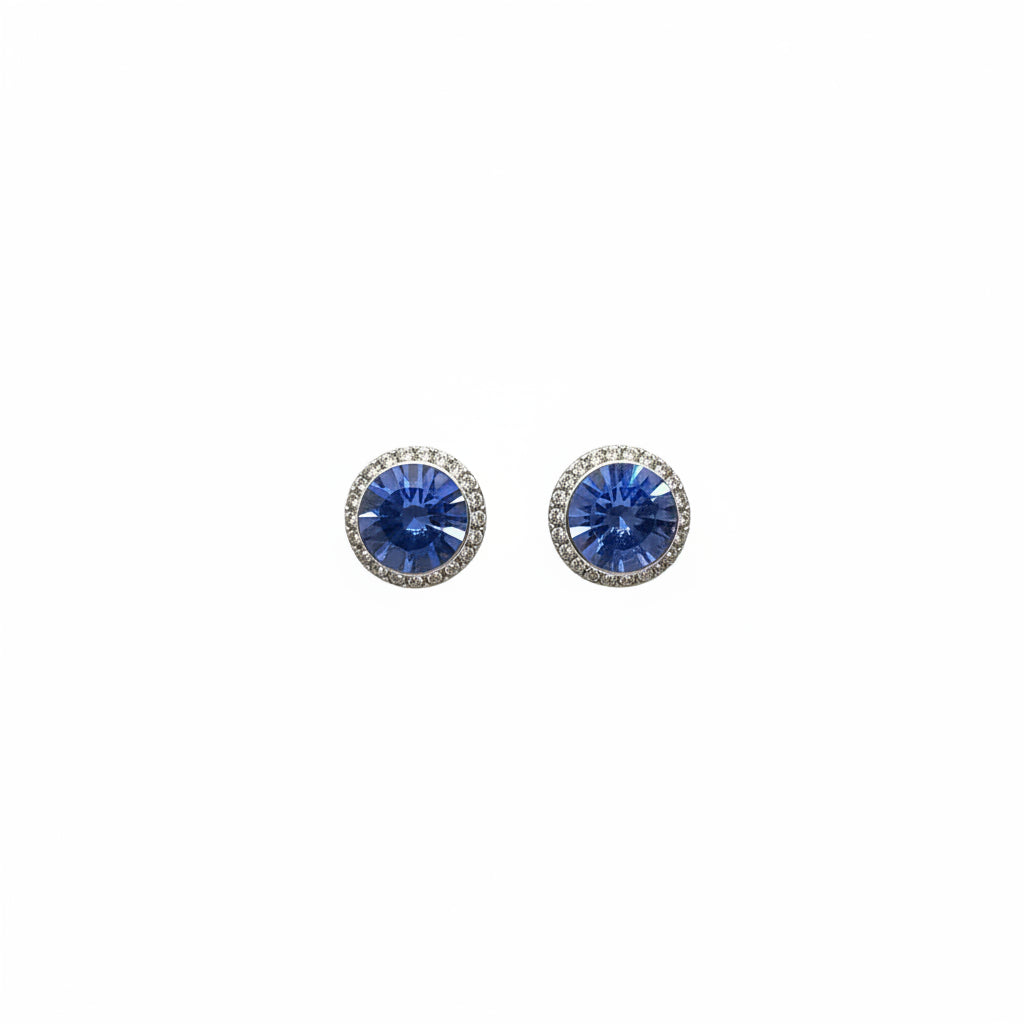 Birthstone Earrings- December Blue Zicron