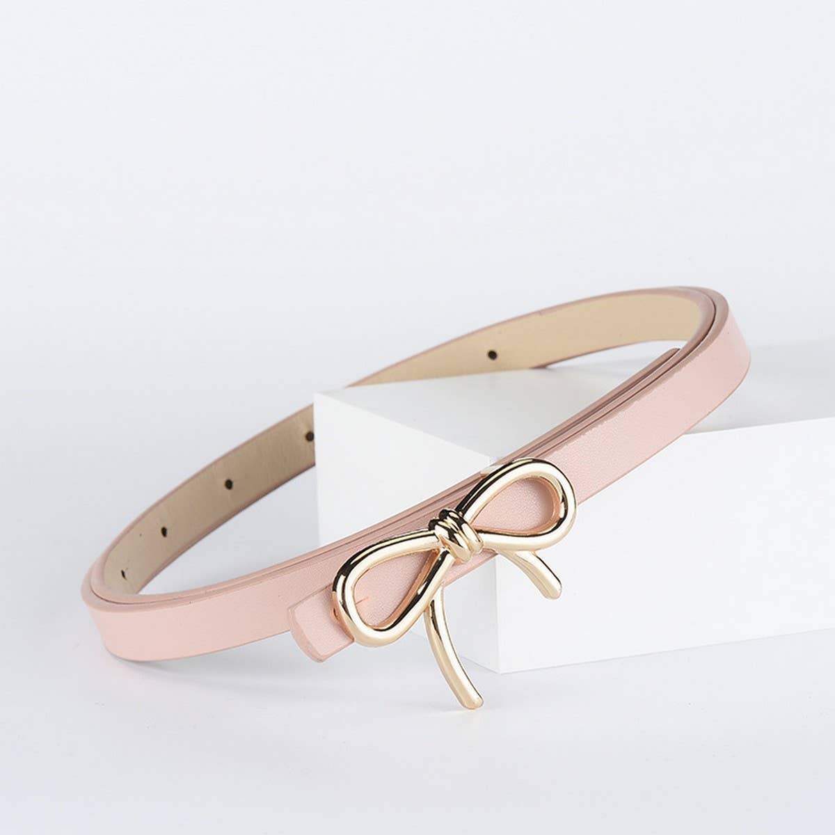 Bow  Leather Skinny Belt