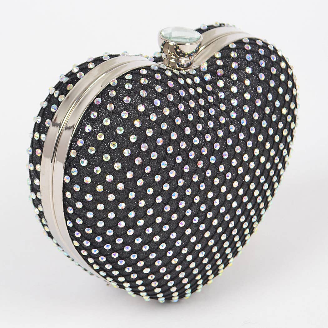 Heart Rhinestone Clutch