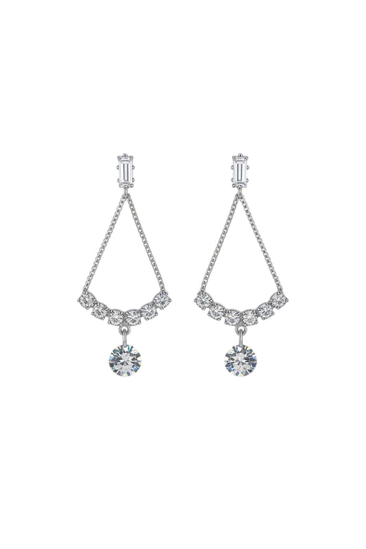Silver Halo CZ Statement Earrings