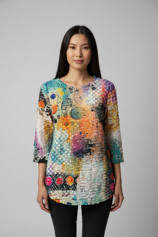 3/4 Double Gauze Spandex Top