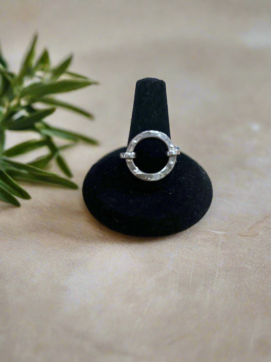 SS Round Hammered Ring