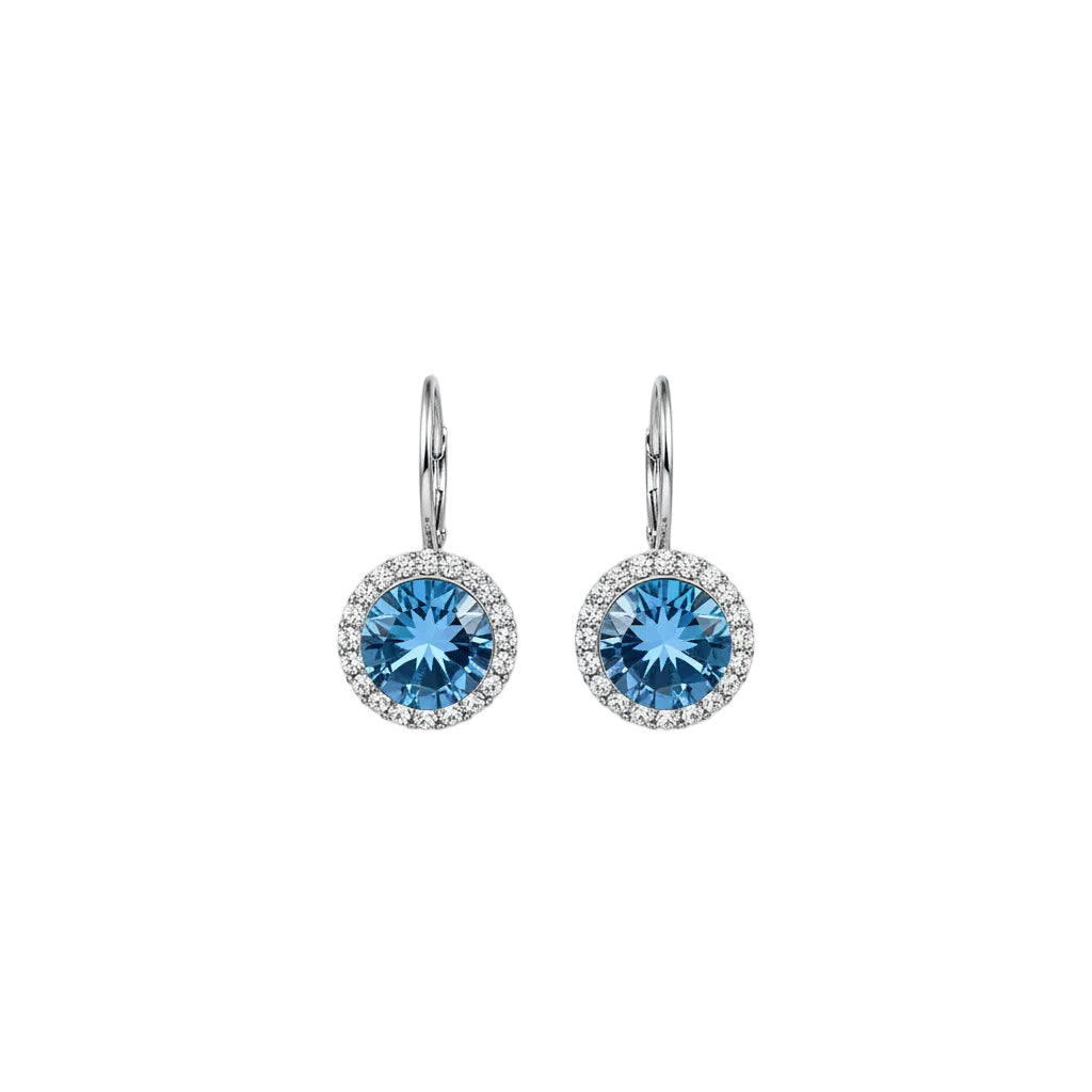 Blue Zircon December Birthstone Earring