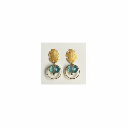 Leafy Drops Clip Earrings
