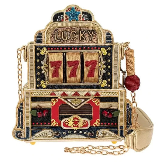 Lucky 7 Embellished Slot Machine Handbag