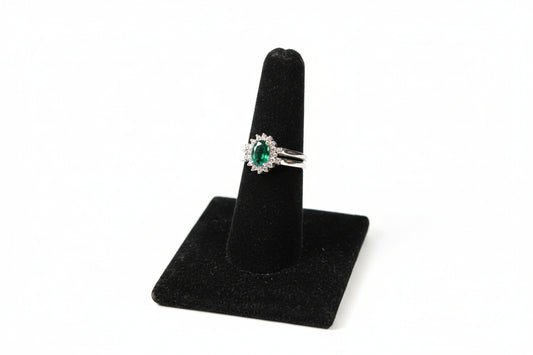 Reversible Emerald & Ruby Halo Ring