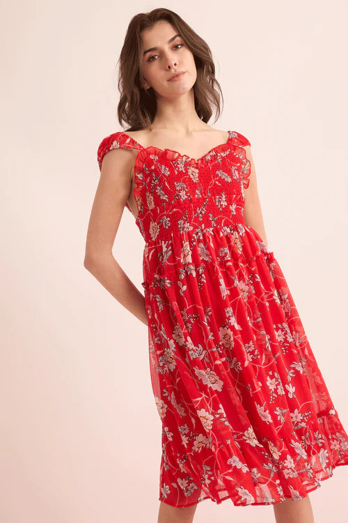 Rosalee's Meadow Dress In Red