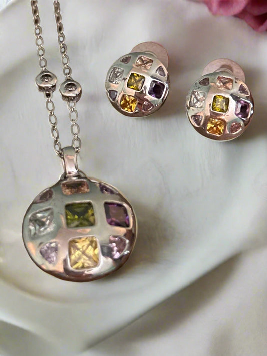 Multi Gemstones Necklace Set