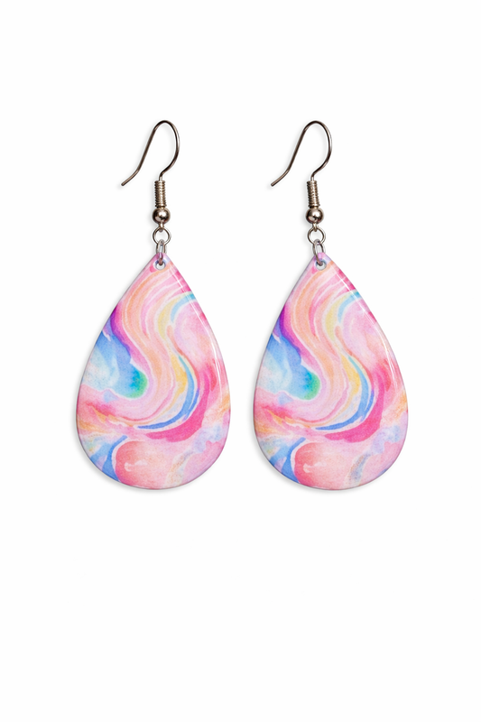 Candy Swirl Teardrop Earrings