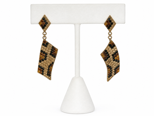 Amber Cheetah Print Earrings