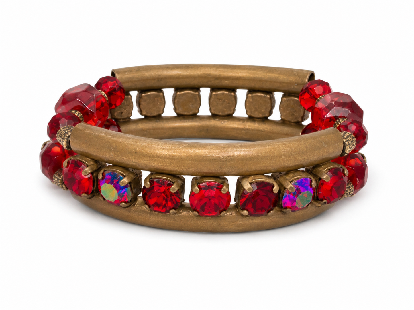 Ruby Red Crystal Stretch Bracelet