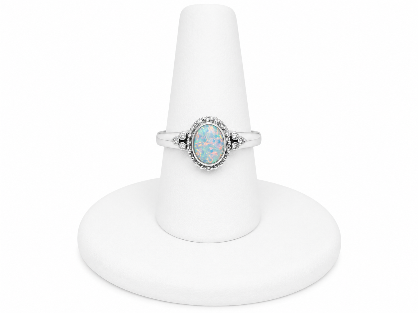 Sterling Silver Oval Opal Ring