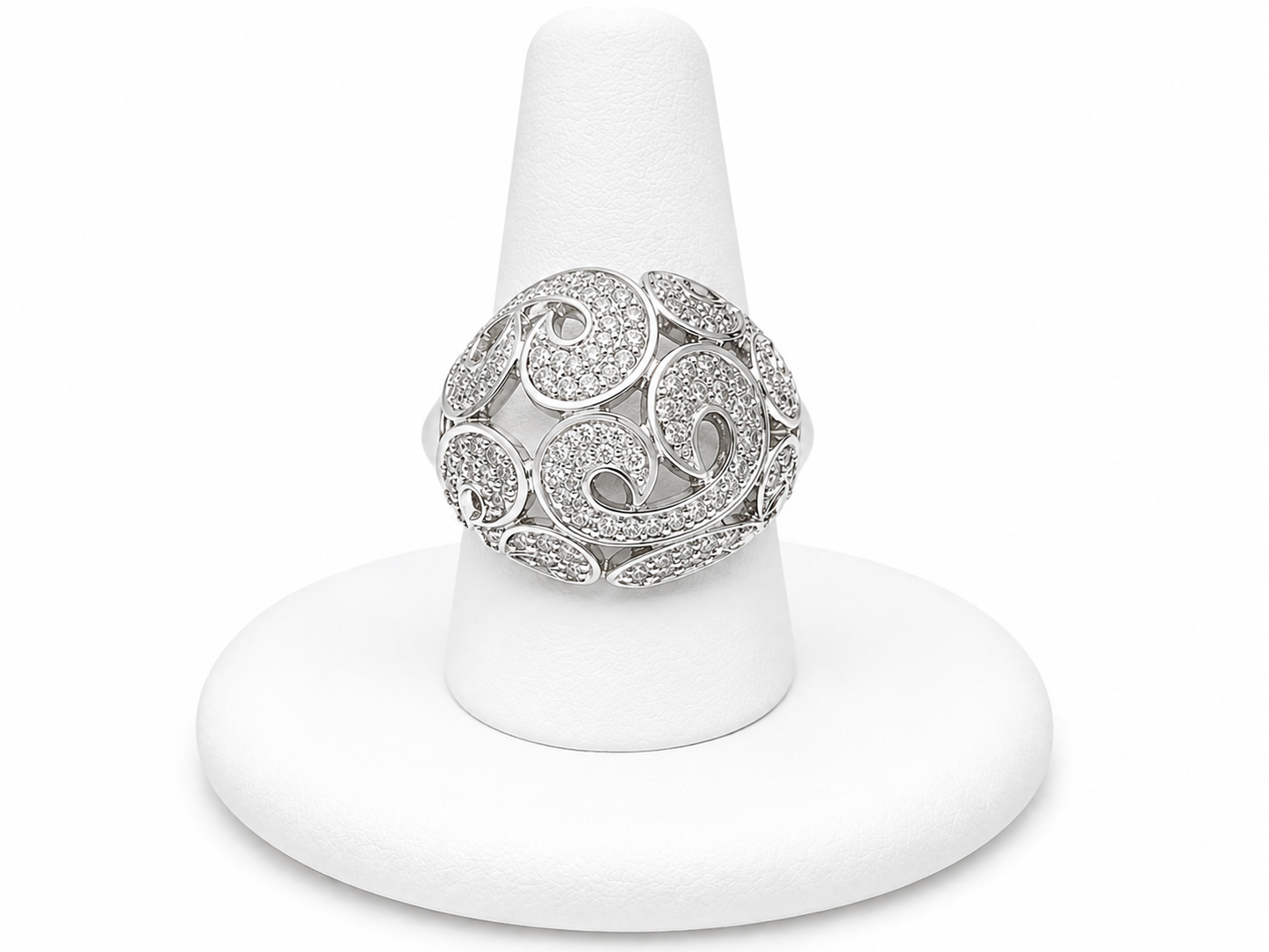 Sterling Silver Open Scroll Filigree Statement Ring