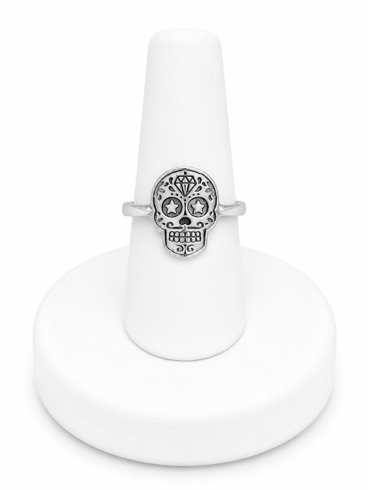 Sterling Silver Sugar Skull Ring