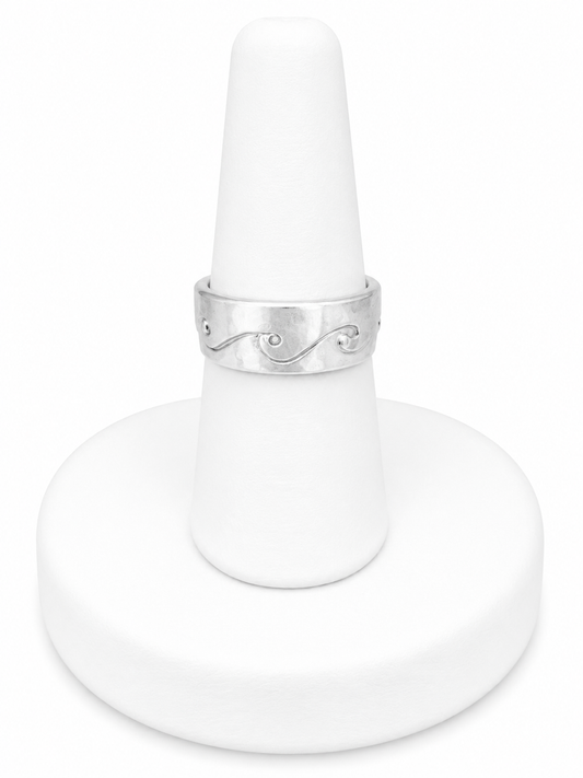 Sterling Silver Wave Scroll Band Ring