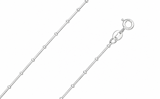 Sterling Silver Beaded Bar Anklet