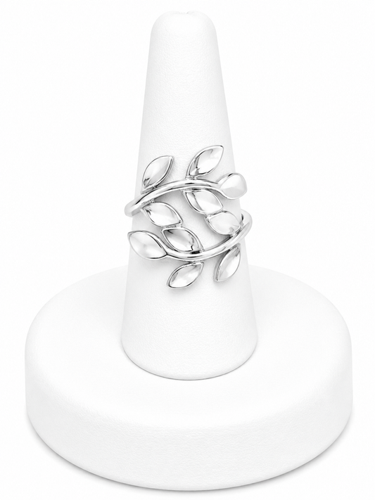 Sterling Silver Ten Leaves Ring