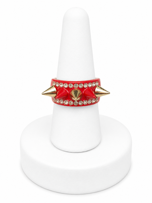 Crystal Spike Adjustable Ring