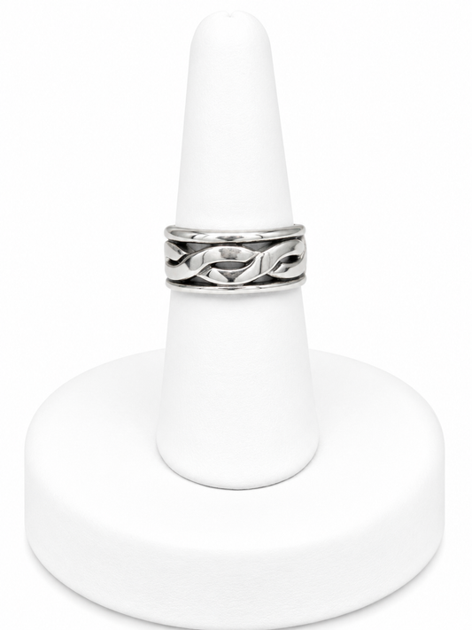 Sterling Silver Celtic-Inspired Interwoven Band Ring