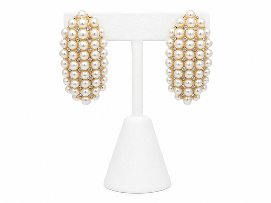 Vintage-Inspired Faux Pearl Statement Earrings