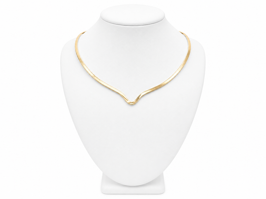 Gold-Tone Modern V Collar Slider Necklace