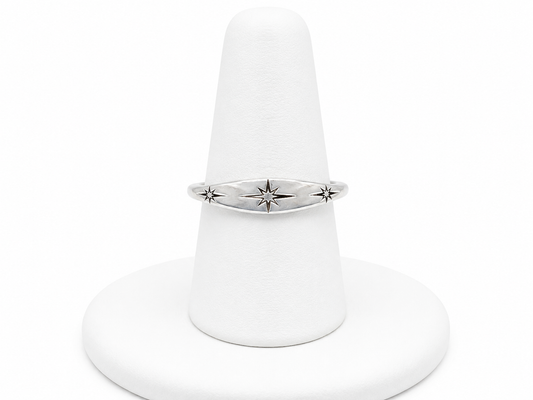 Sterling Silver Celestial Star Band Ring
