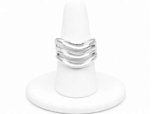 Sterling Silver Triple Wave Statement Ring