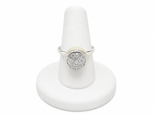 Sterling Silver & Ivory Pavé Statement Ring