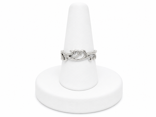 Sterling Silver Floral Scroll Ring