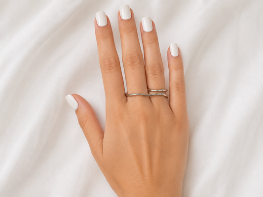Sterling Silver Double-Finger Wave Ring