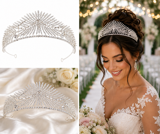 Stretched Rhinestone Vines Tiara