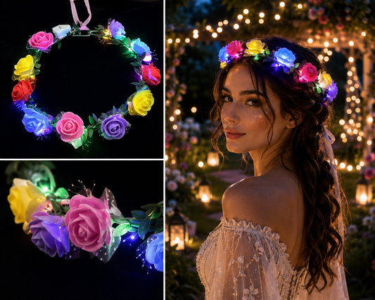 Light-Up Floral Garland Headband