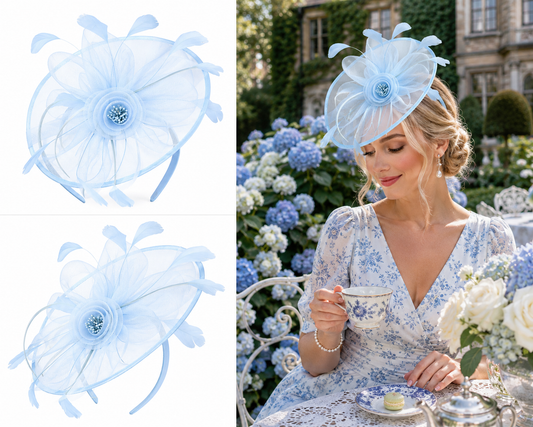 Floral Organza Mesh Ribbon Fascinator