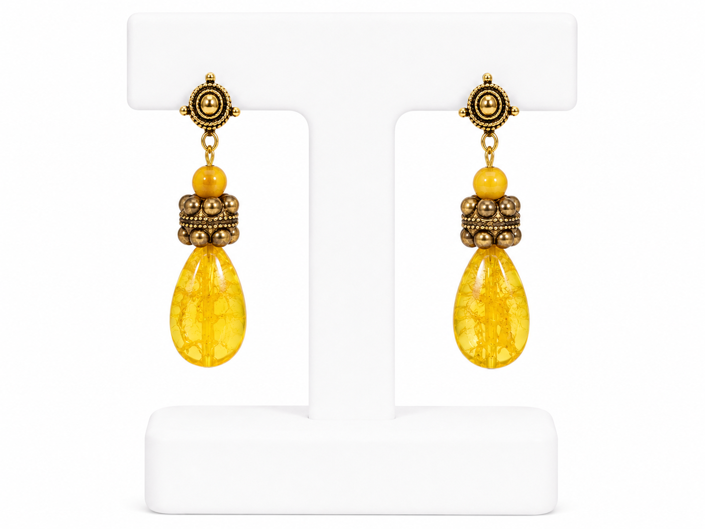 Maya Yellow Stone Drop Earrings
