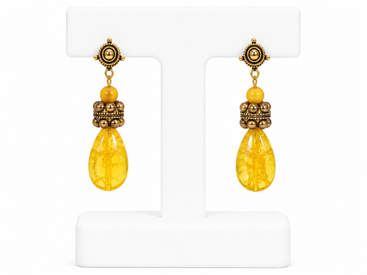 Maya Yellow Stone Drop Earrings