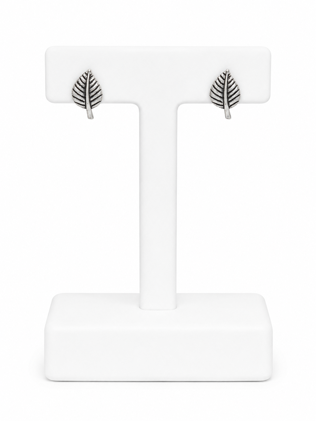 Sterling Silver Leaf Stud Earrings