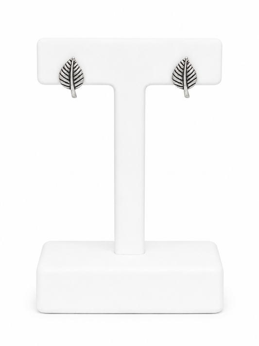 Sterling Silver Leaf Stud Earrings