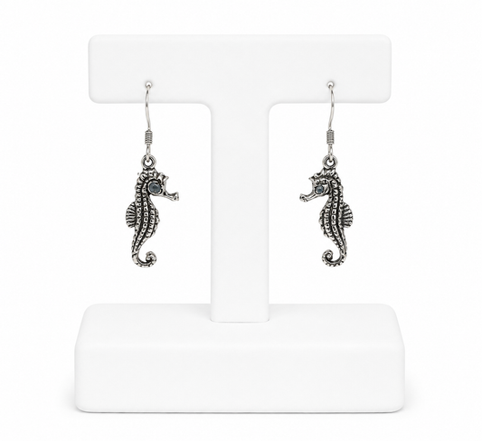 Sterling Silver Seahorse Earrings