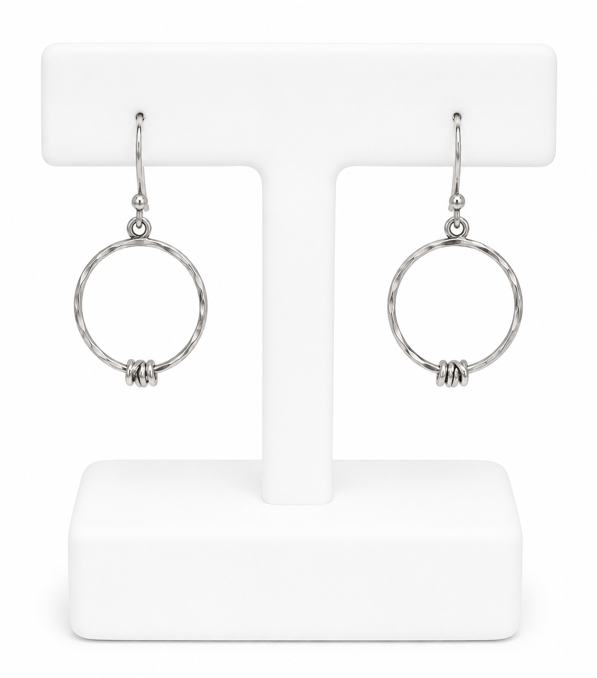 Sterling Silver Circle Drop Earrings