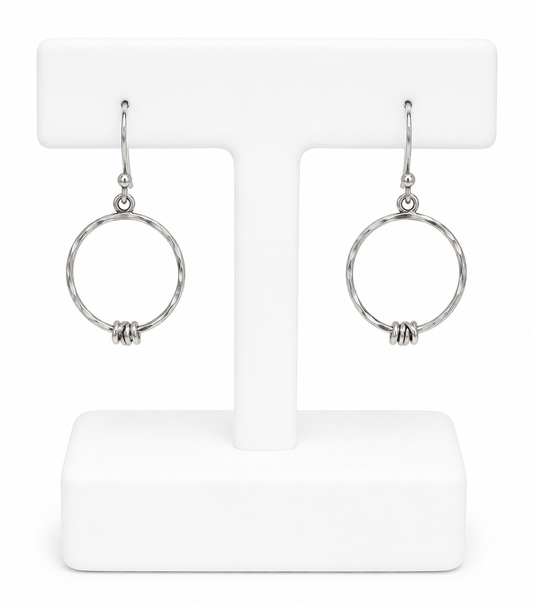 Sterling Silver Circle Drop Earrings